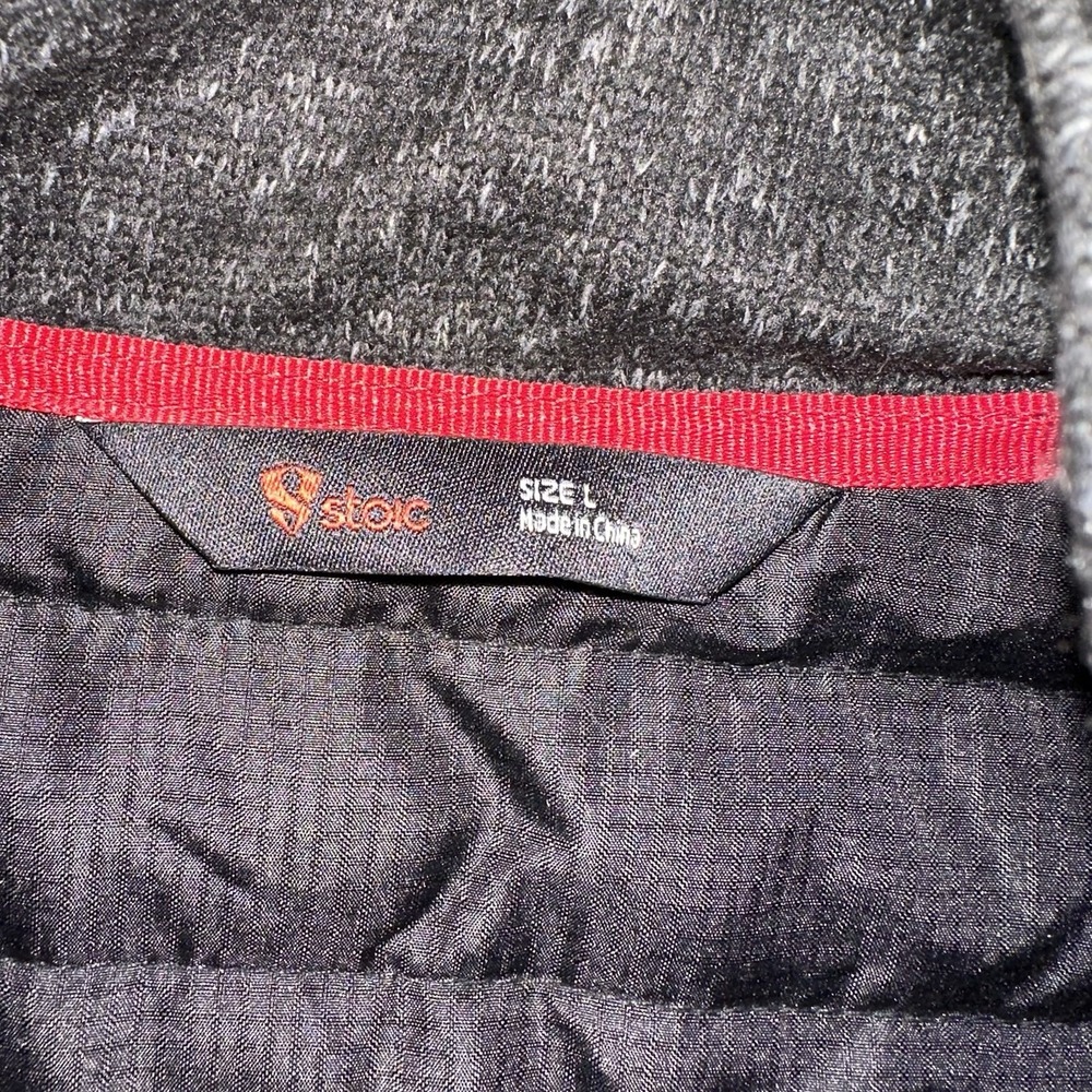 Stoic Sweater Fleece Jacket Mens Large Black Quilted Yoke Full Zip Outdoor warm - Picture 10 of 12